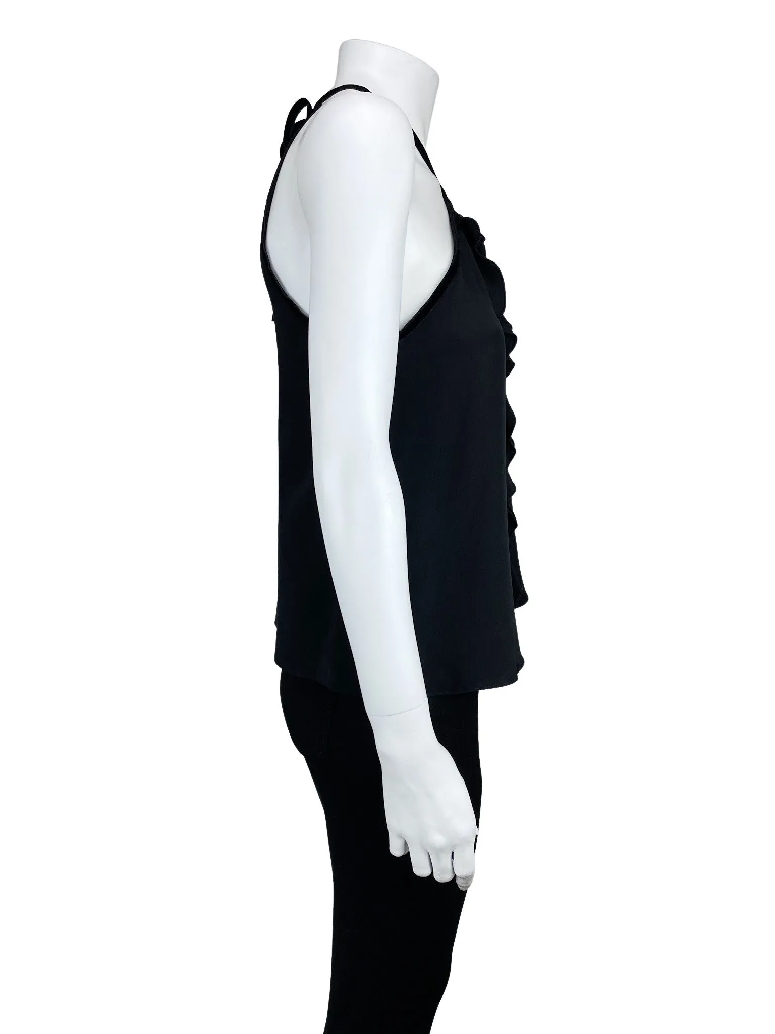 Alexis, Women's Velvet Trim Halter Tank, Black, Size S