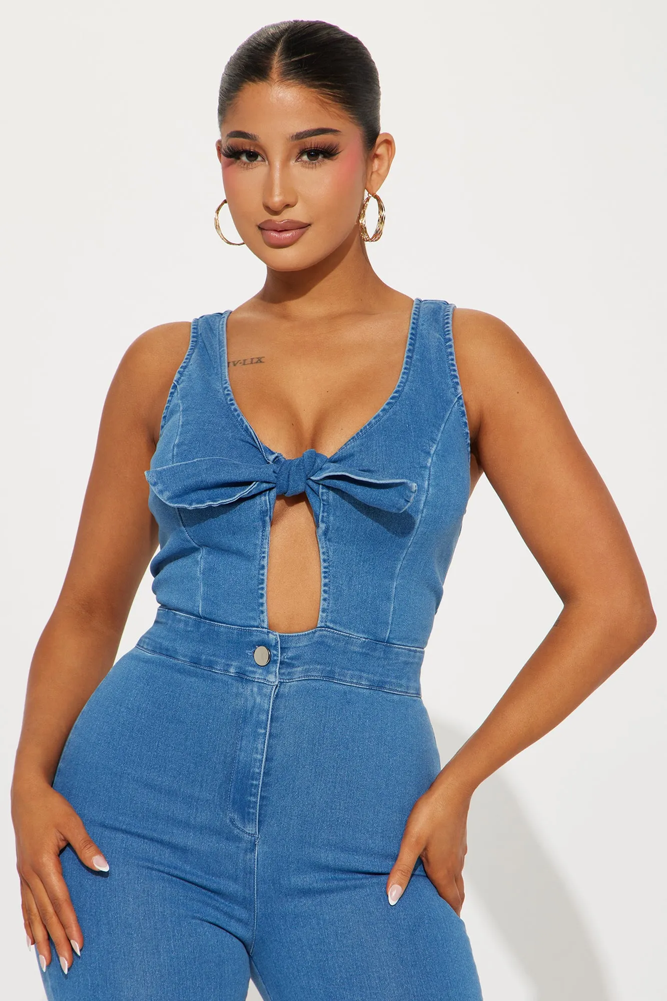 Always Be Yourself Denim Jumpsuit - Medium Wash