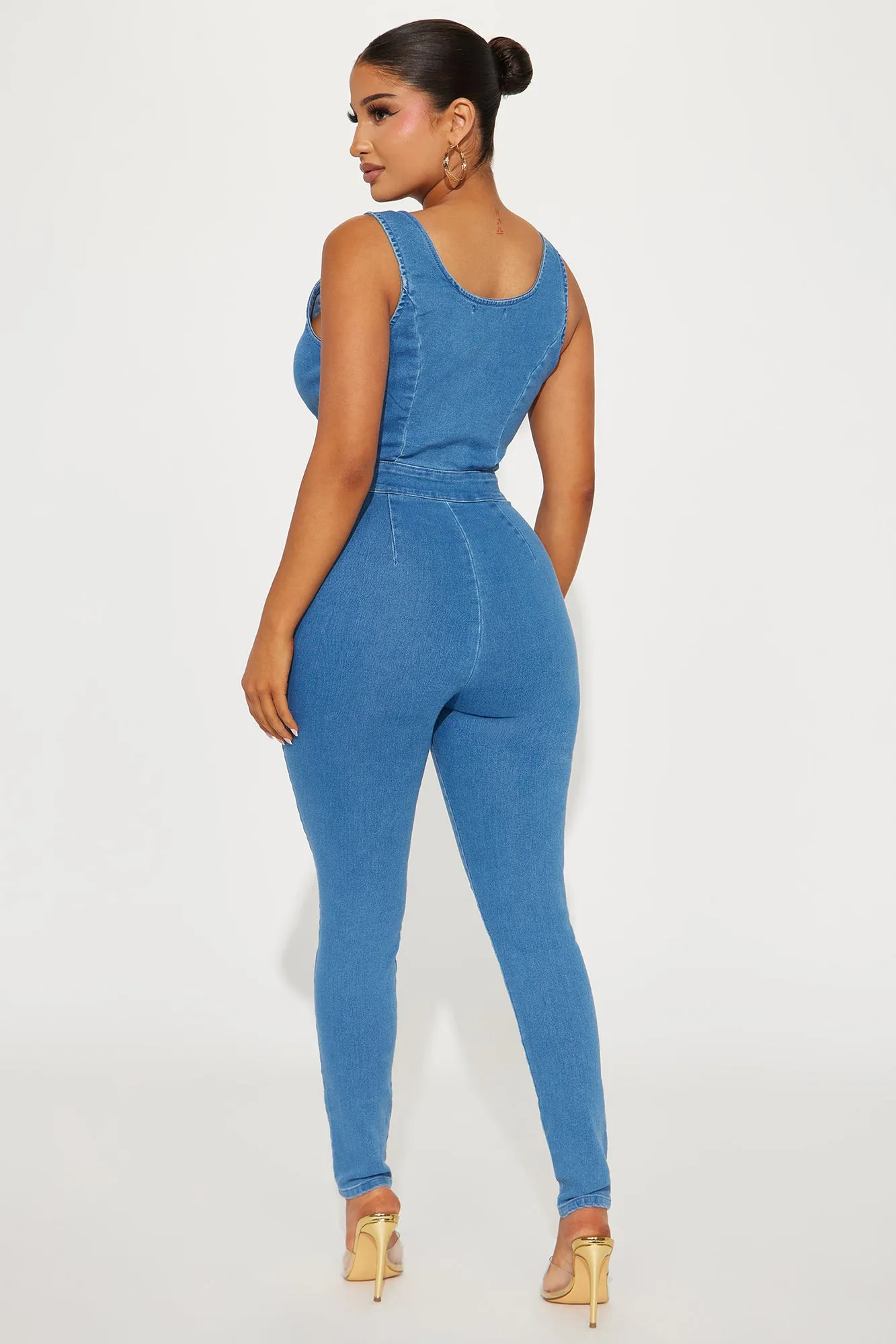 Always Be Yourself Denim Jumpsuit - Medium Wash