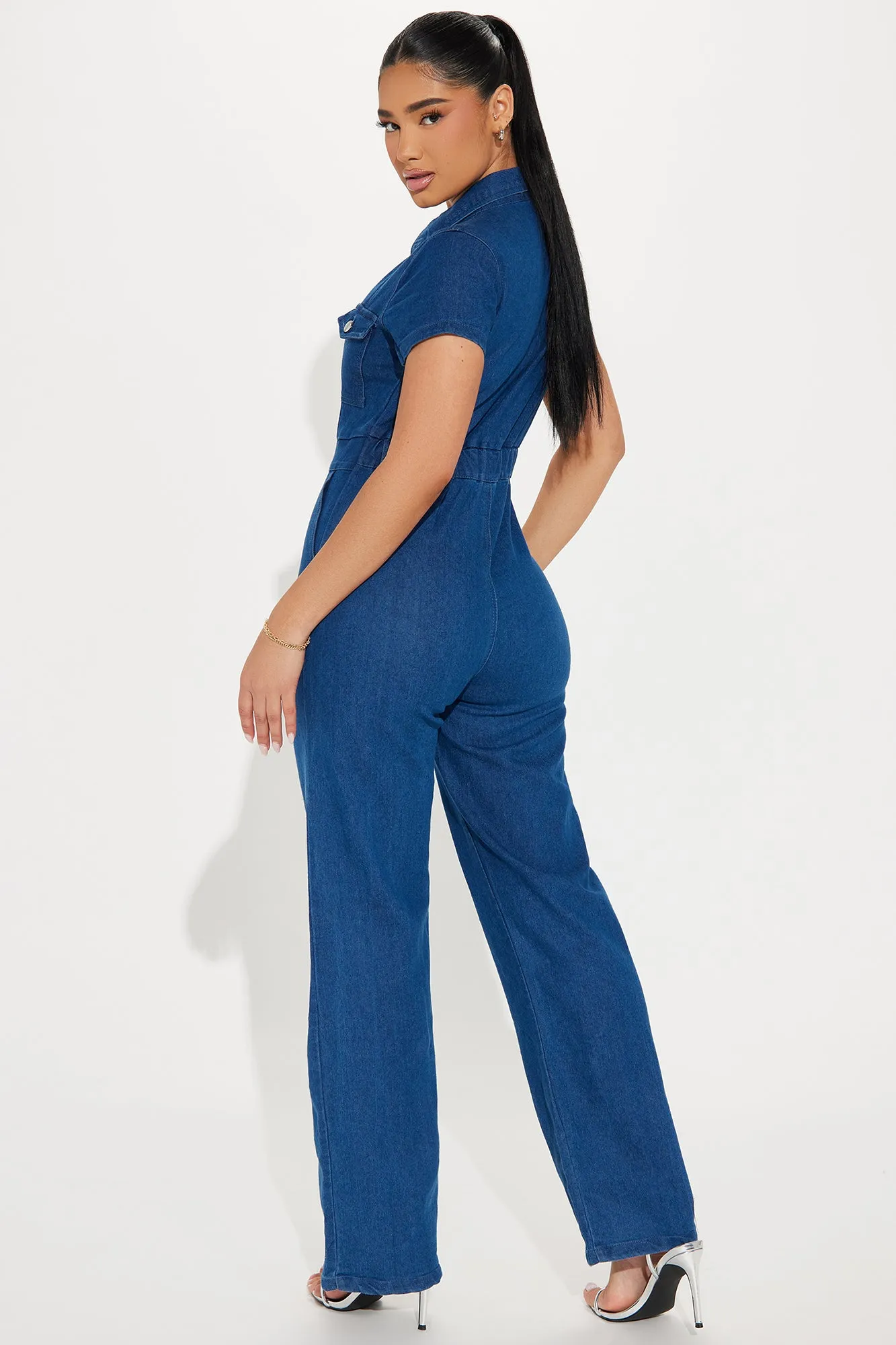 Anais Denim Jumpsuit - Medium Wash