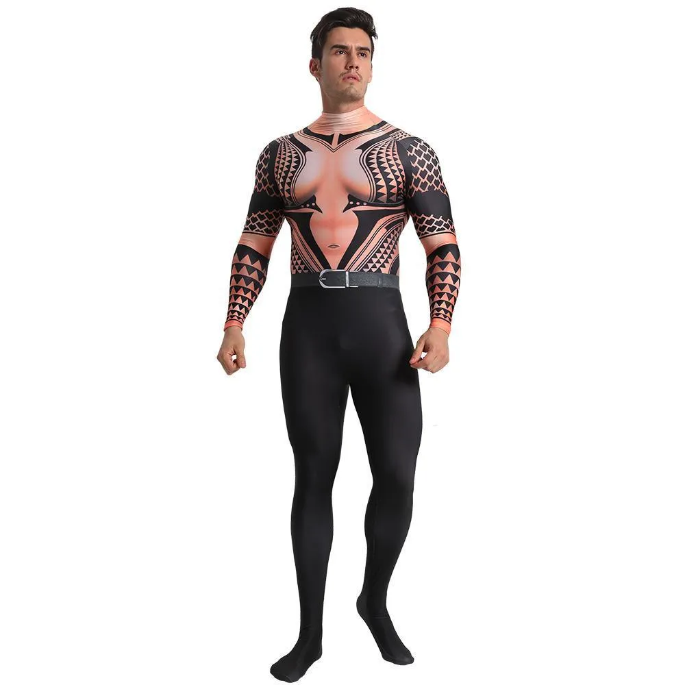 Aquaman Arthur Halloween Fancy Family Cosplay Costume Zentai Jumpsuit