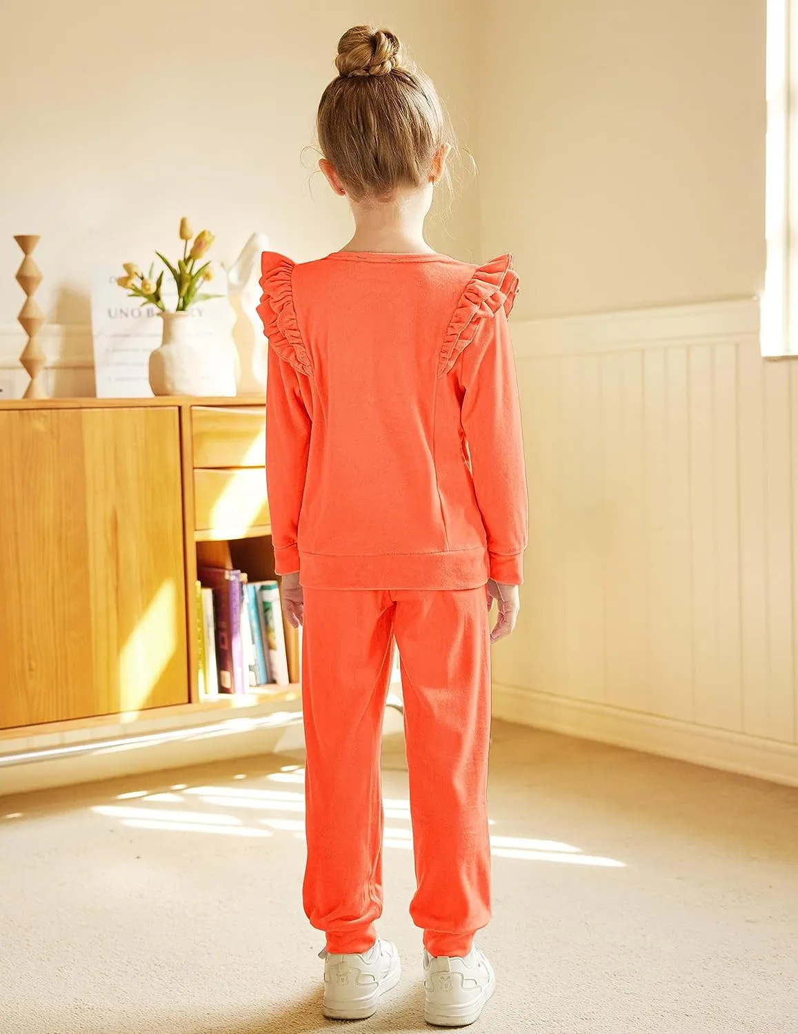 Arshiner 2 Piece Girls Outfits Sets Velour Tracksuit Sweatsuit