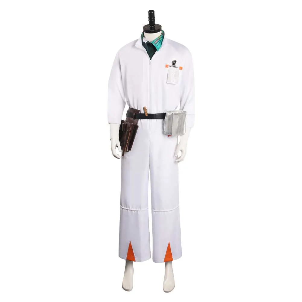 Back to the Future Doc Brown Men Jumpsuit Outfits Halloween Carnival Suit Cosplay Costume
