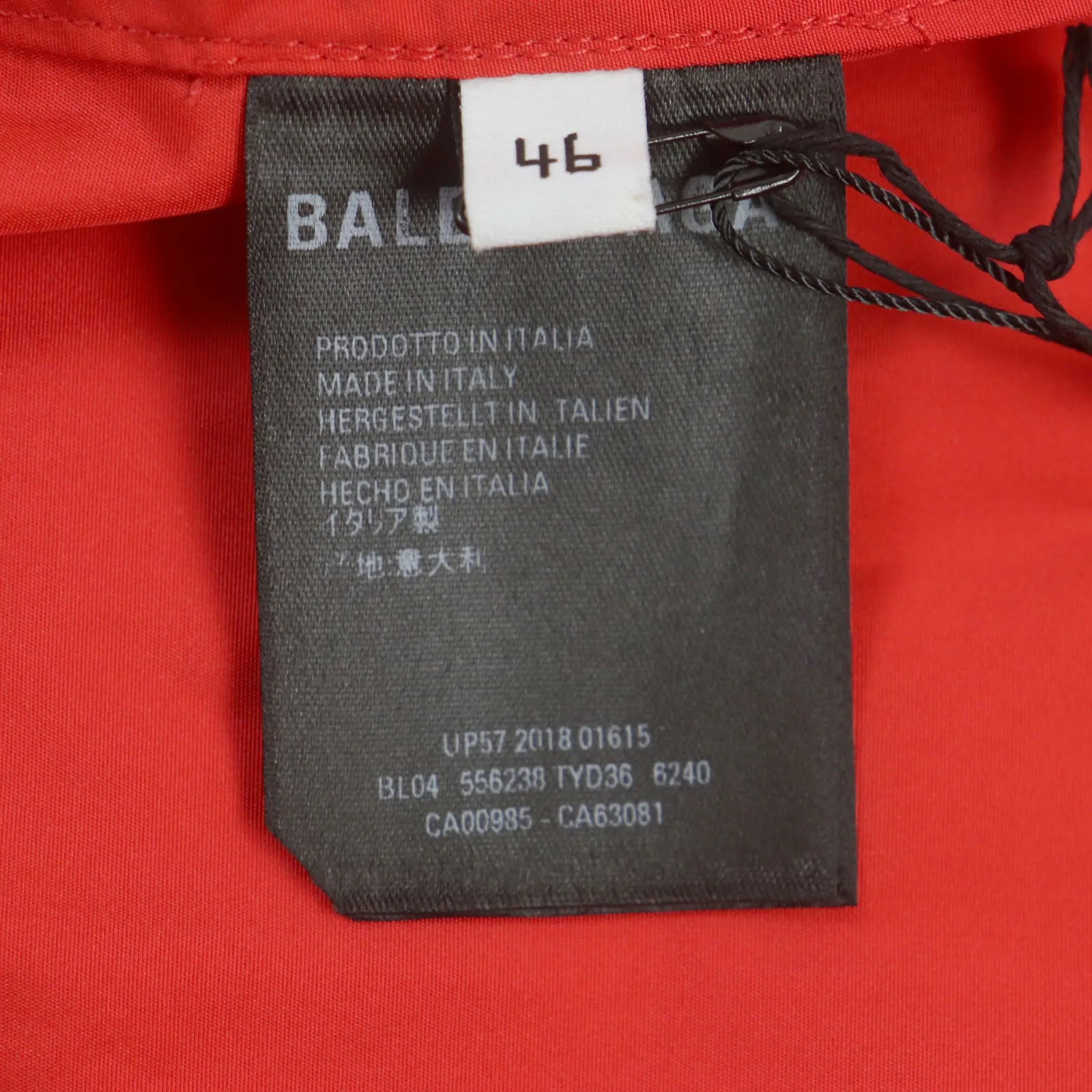 Balenciaga Logo Print Hooded Raincoat Red