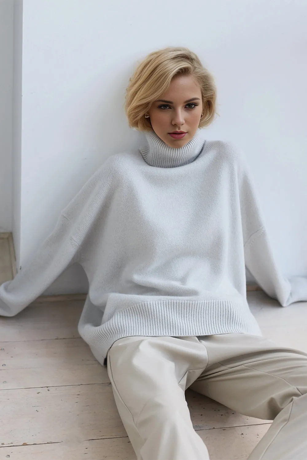 Basic Bae Turtleneck Dropped Shoulder Long Sleeve Sweater choice of colors