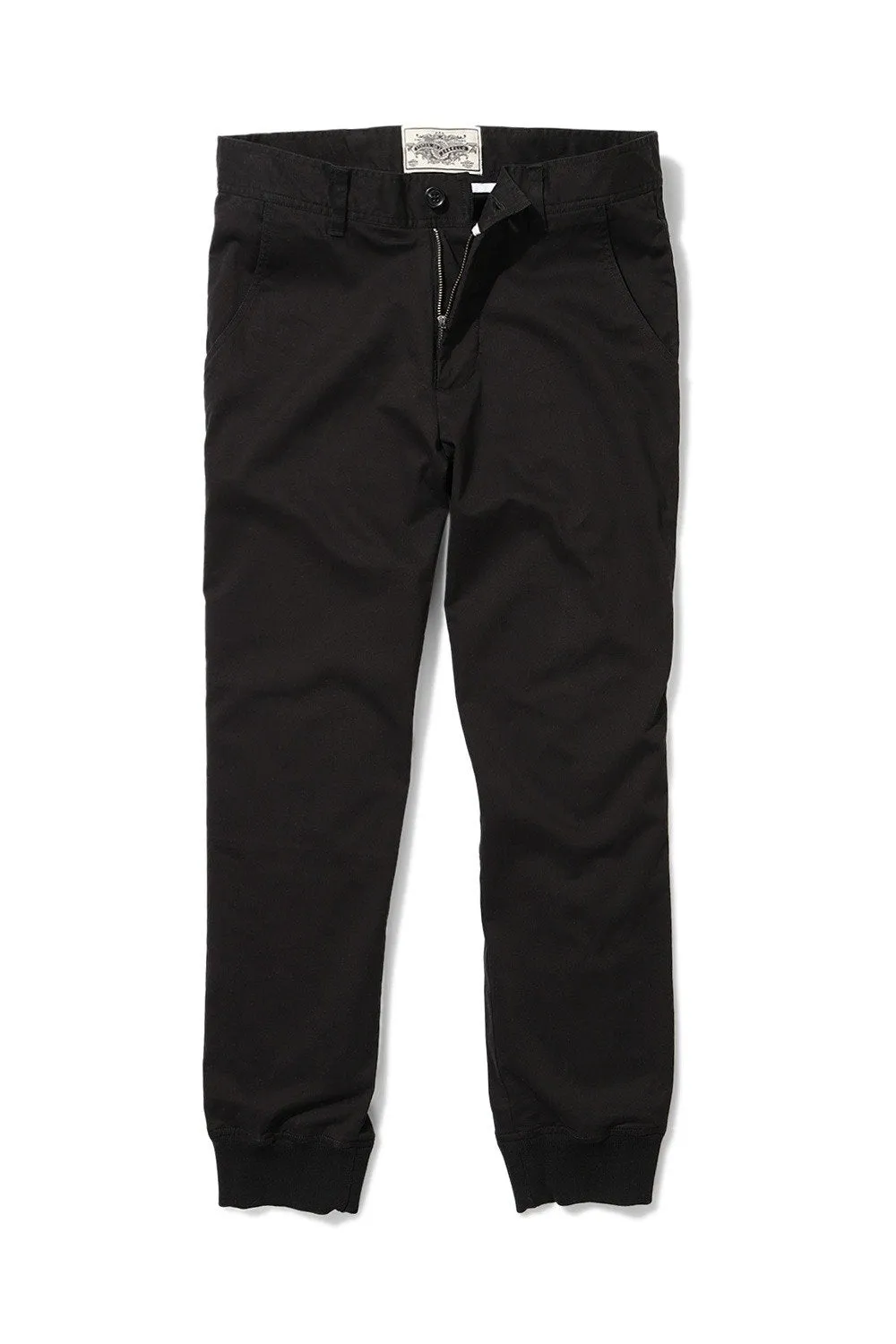 Black Cuff Jogger Twill Pants