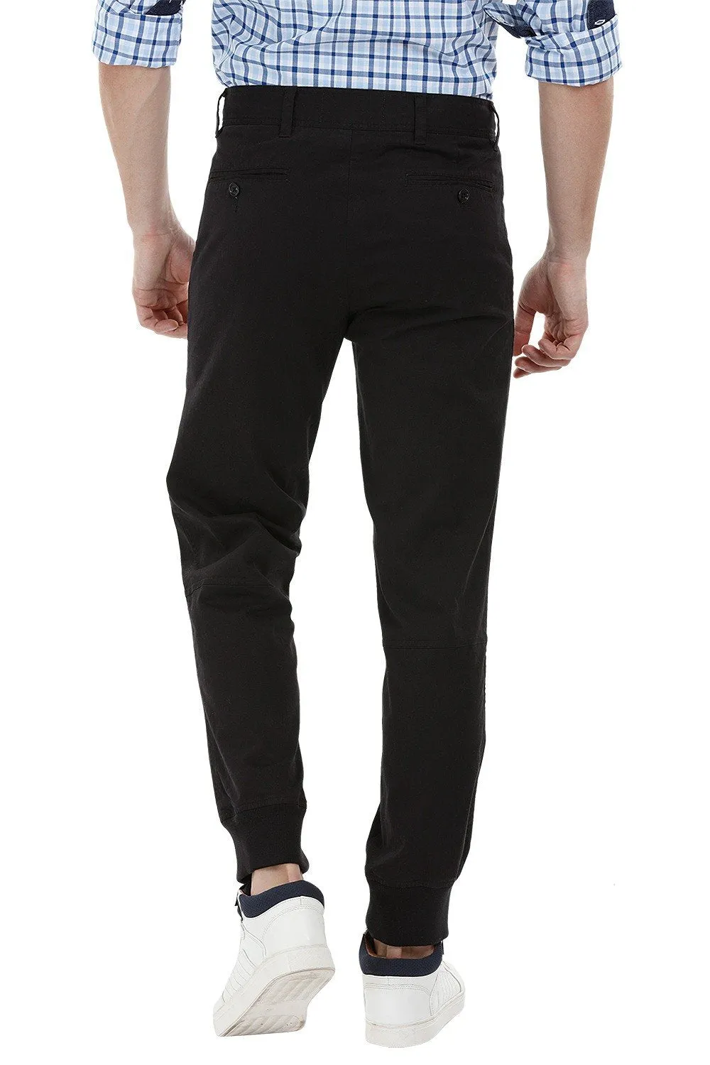 Black Cuff Jogger Twill Pants