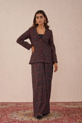 BLACK WOVEN COAT SET