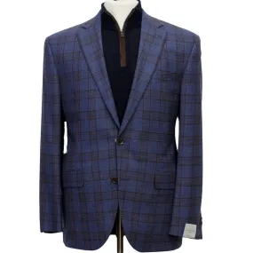 Blue with Brown Check Conway Classic Fit Sport Coat - Jack Victor