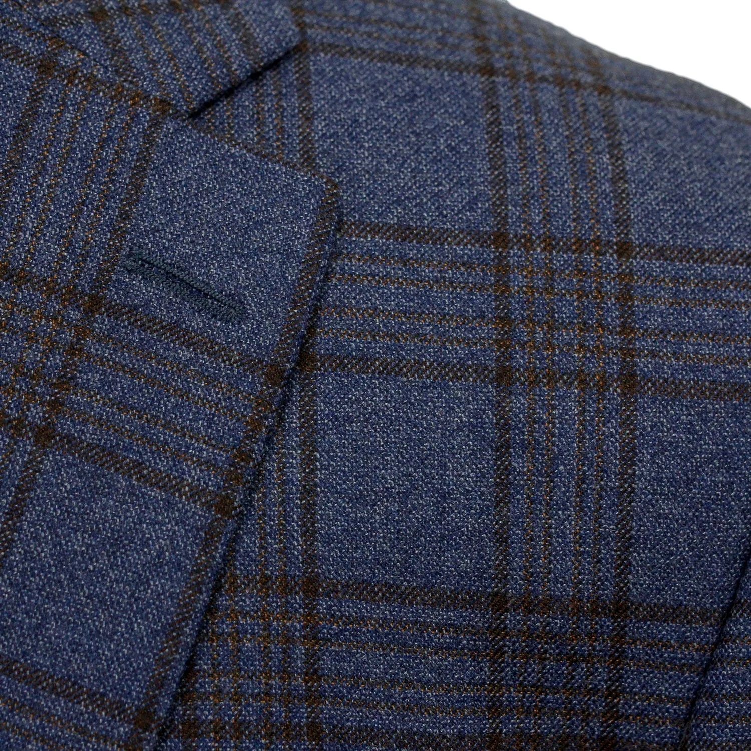Blue with Brown Check Conway Classic Fit Sport Coat - Jack Victor