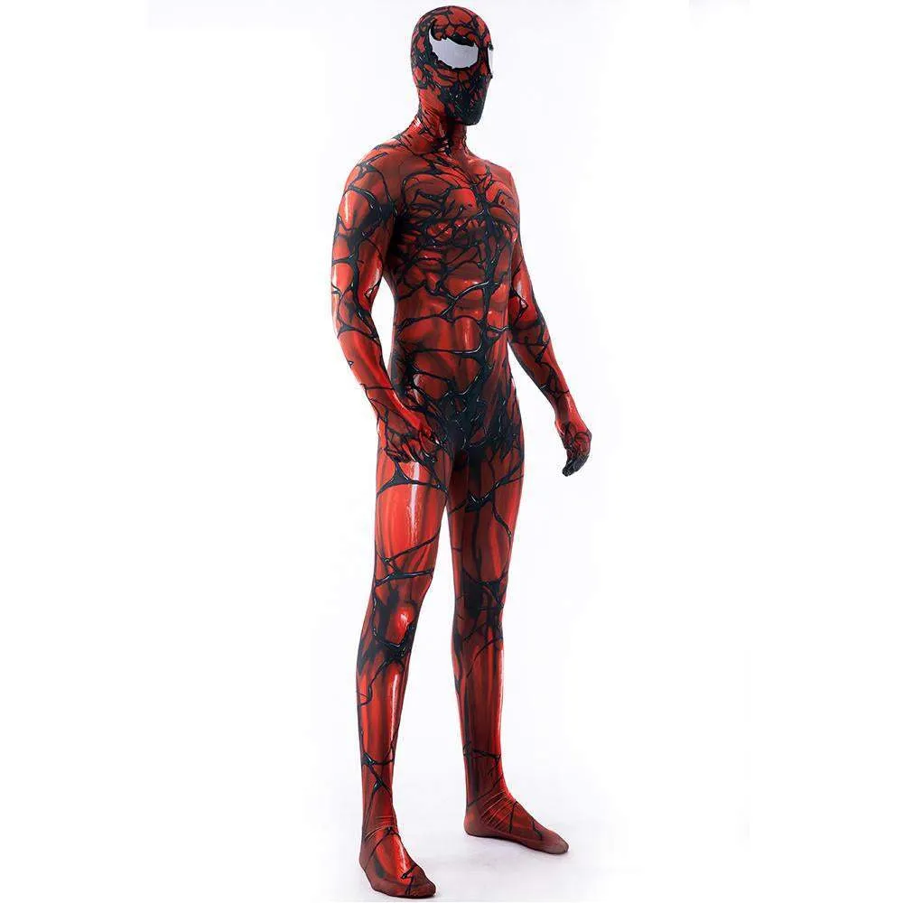 Carnage Red Rubies Venom Spider-Man Costume Cosplay Jumpsuit Superhero Bodysuit Halloween Suit Zentai For Adult Kids