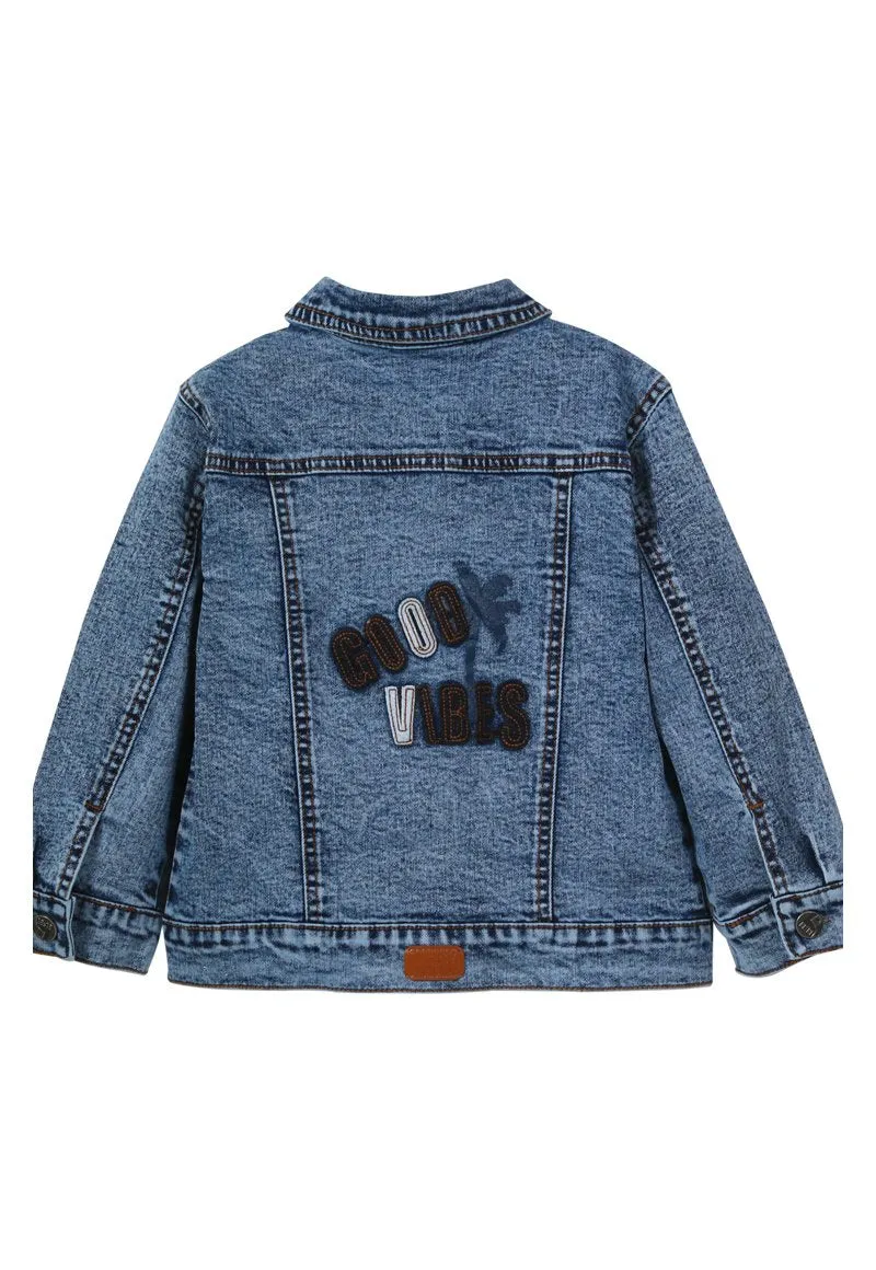 Chaqueta Good Vibes Jr. Bebé Denim celeste Black and Blue