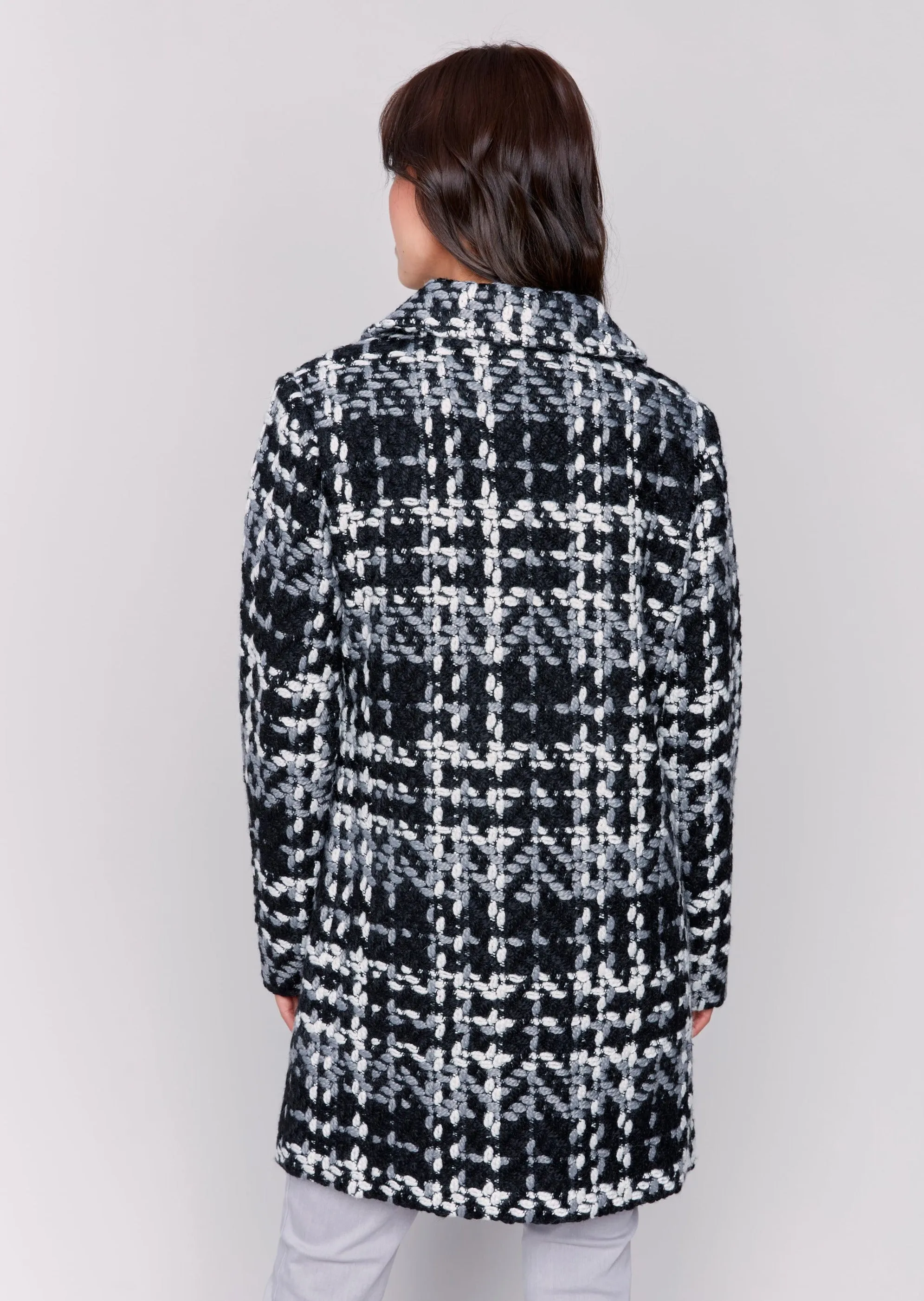 Charlie B - Straight Cut Plaid Coat -SALE