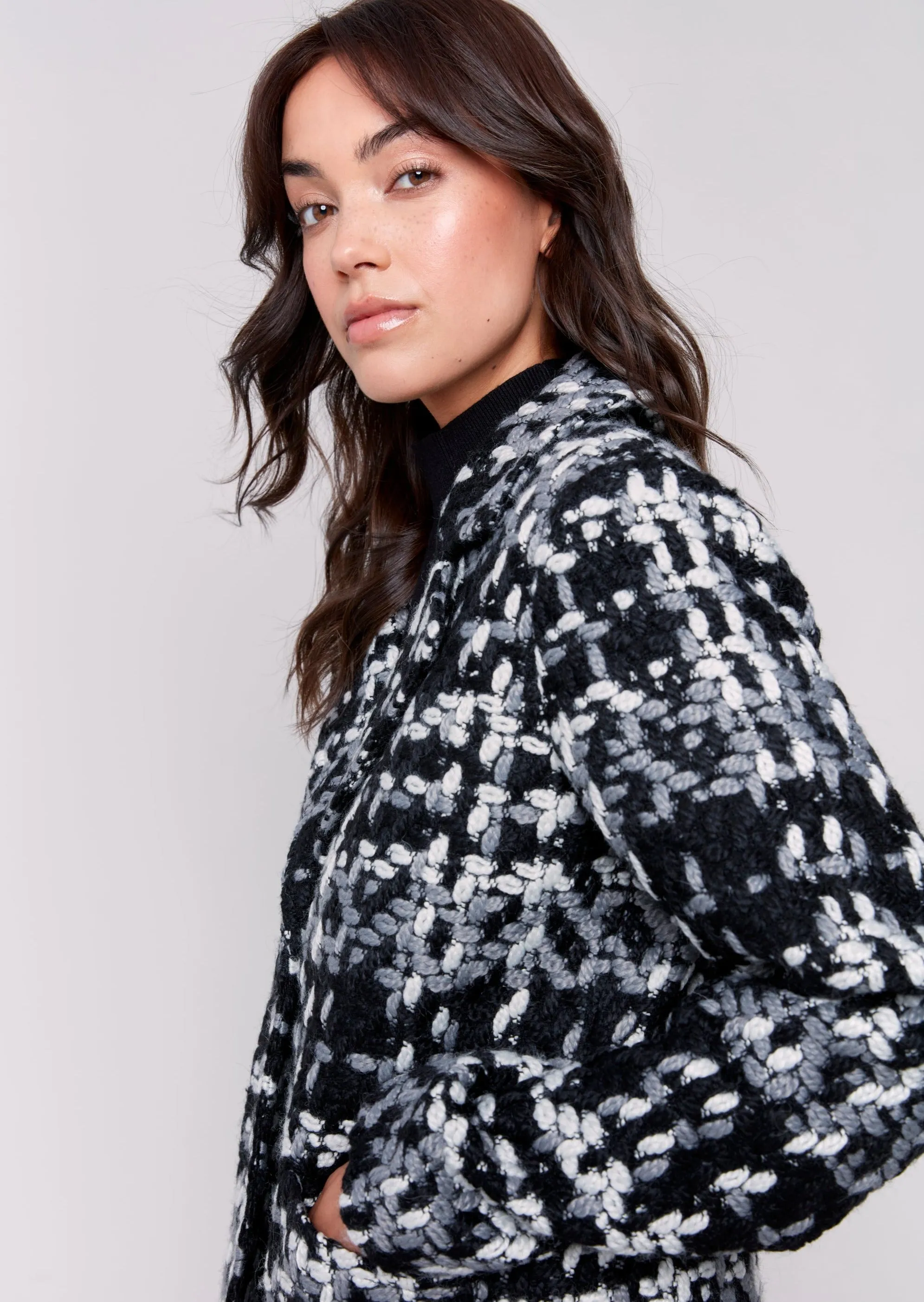 Charlie B - Straight Cut Plaid Coat -SALE