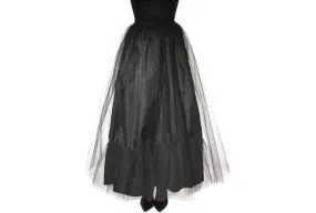 Dark Layered Tulle Skirt for Women's Halloween Costume