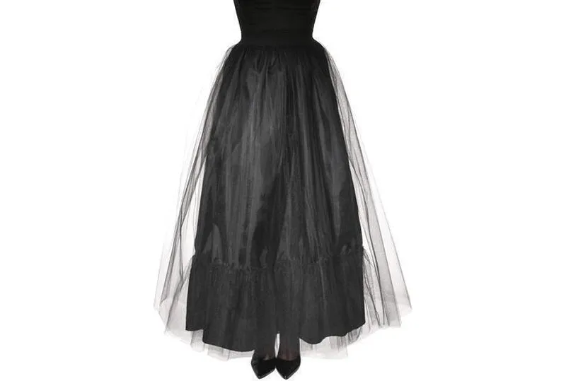 Dark Layered Tulle Skirt for Women's Halloween Costume
