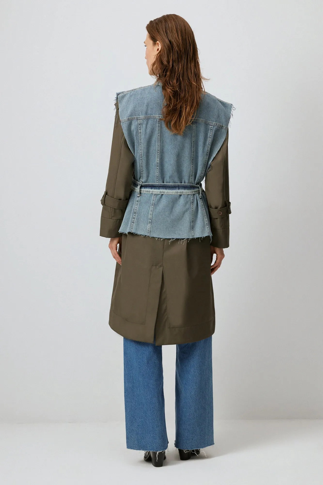 DENIM DETAILED TRENCHCOAT