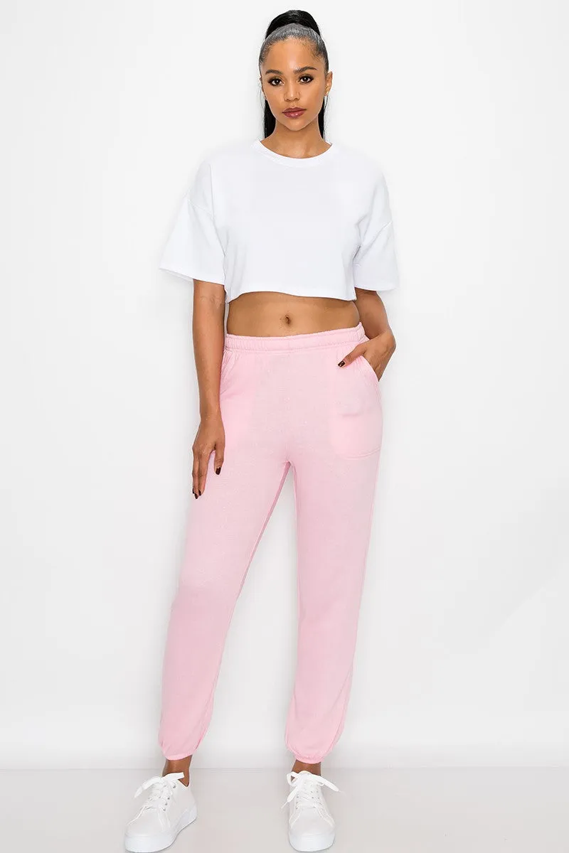 Essential Fleece Sweatpants - Pink