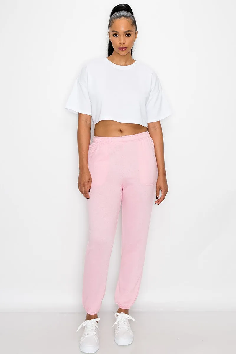 Essential Fleece Sweatpants - Pink