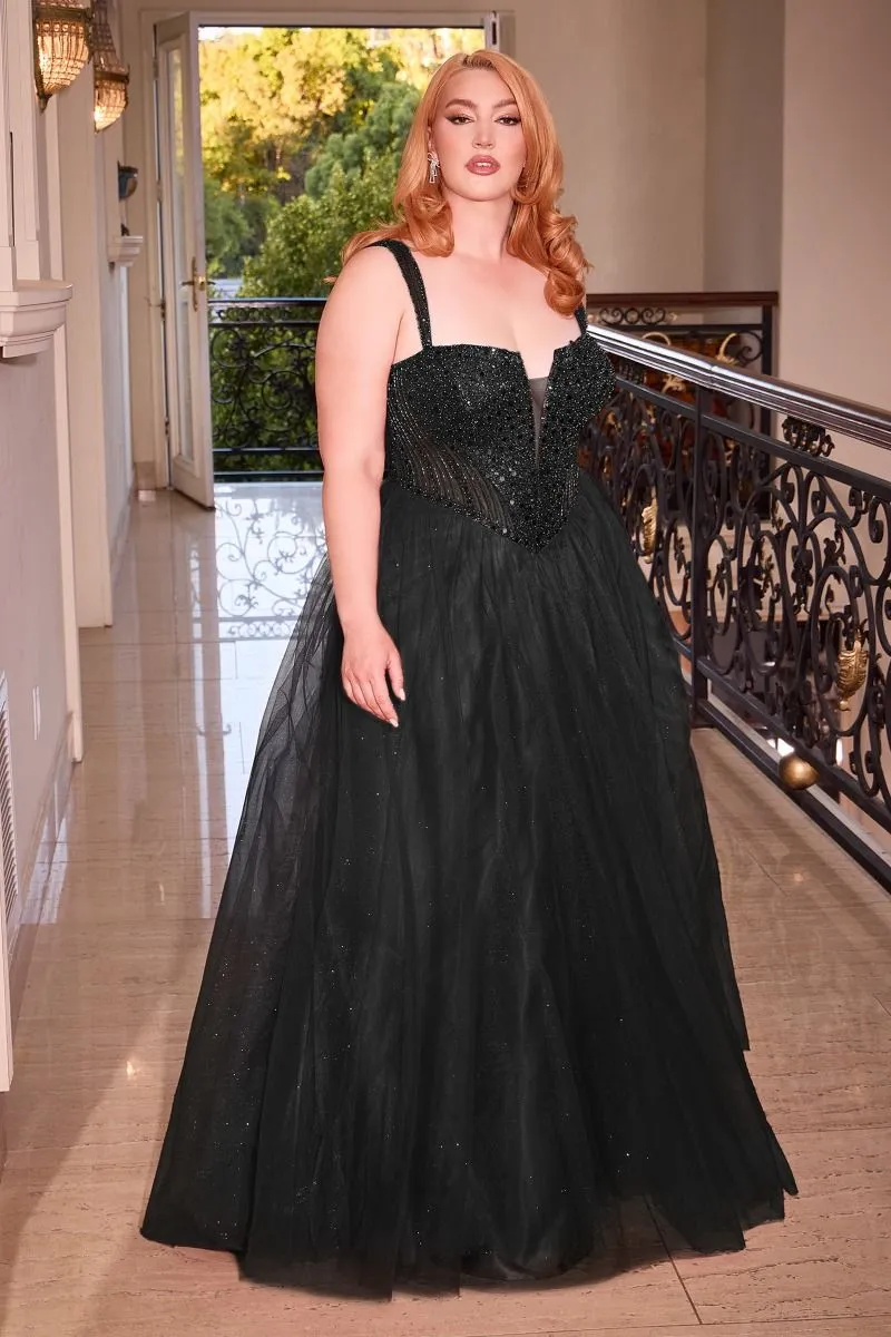 Eternity Prom Dress Tulle & Sequin Gown 740217ER-Black LaDivine CD0217 Cinderella Divine CD0217