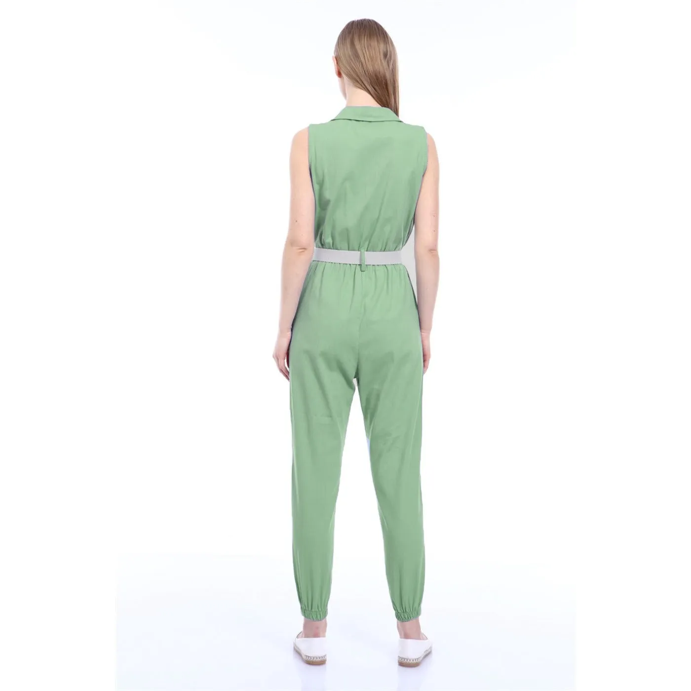 Green Denim Jumpsuit