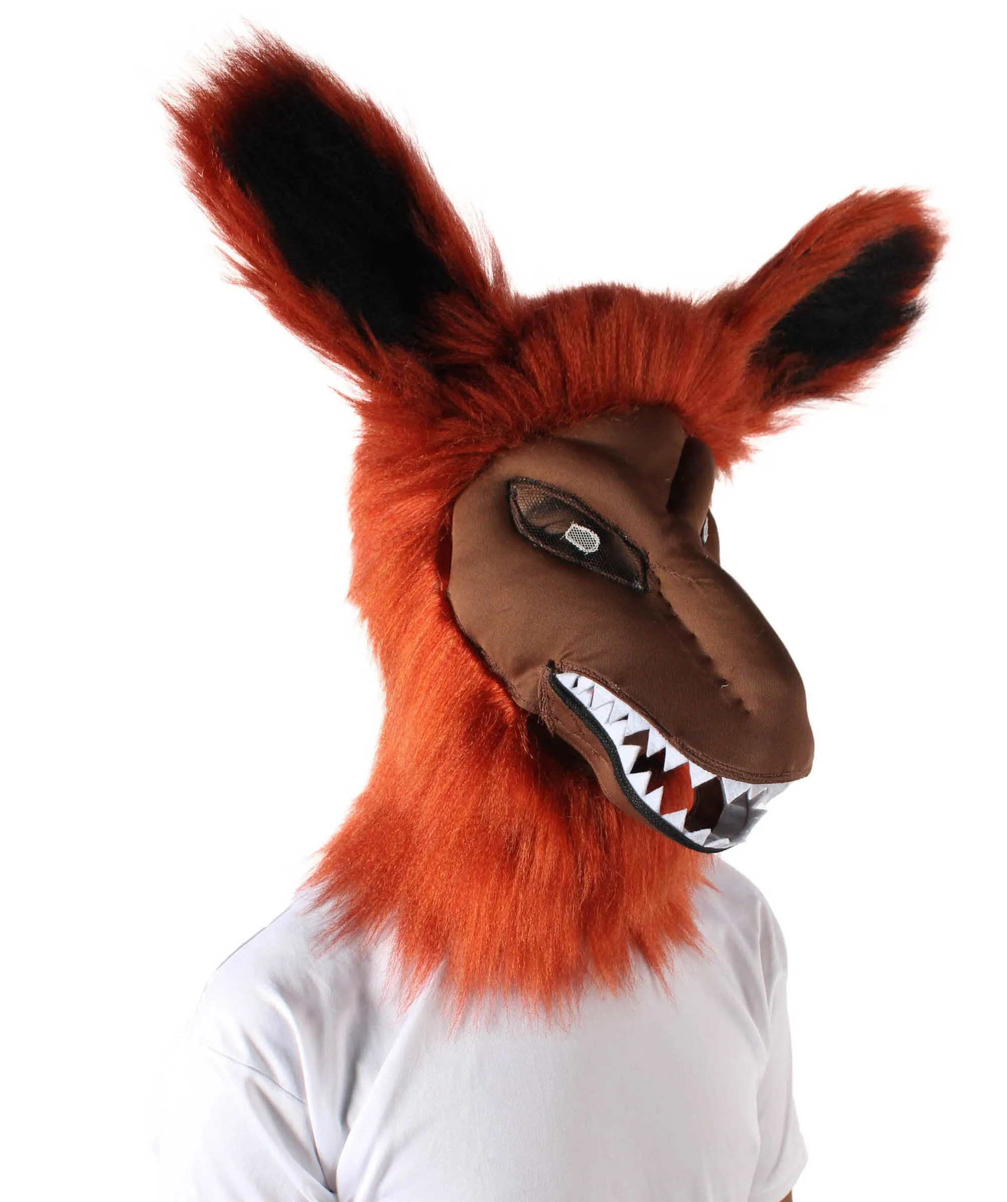 HPO Adult Unisex Orange Furry Anime Tailed Monster Mask| Best for Halloween and Cosplay| Flame-retardant Synthetic Fiber