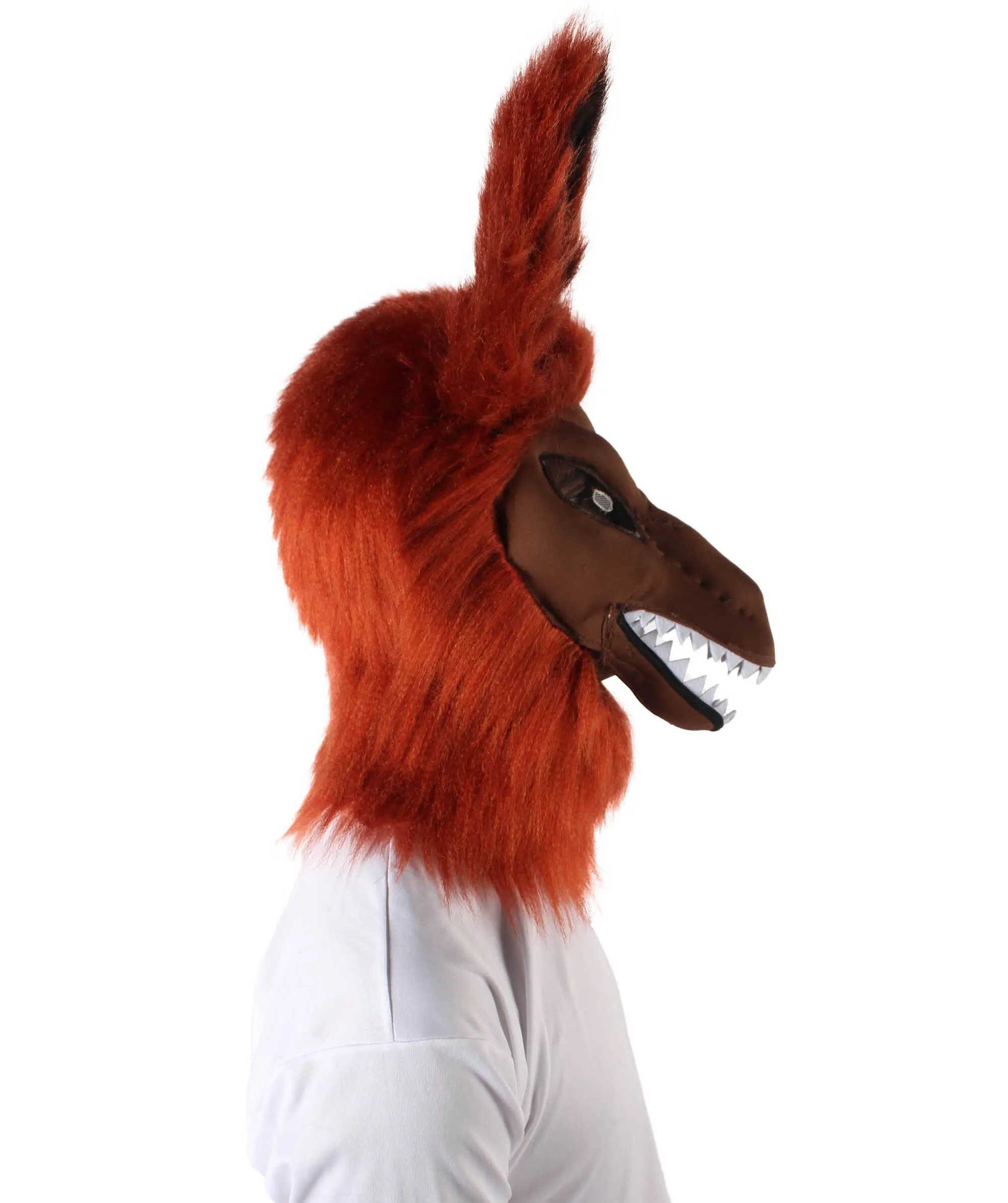 HPO Adult Unisex Orange Furry Anime Tailed Monster Mask| Best for Halloween and Cosplay| Flame-retardant Synthetic Fiber