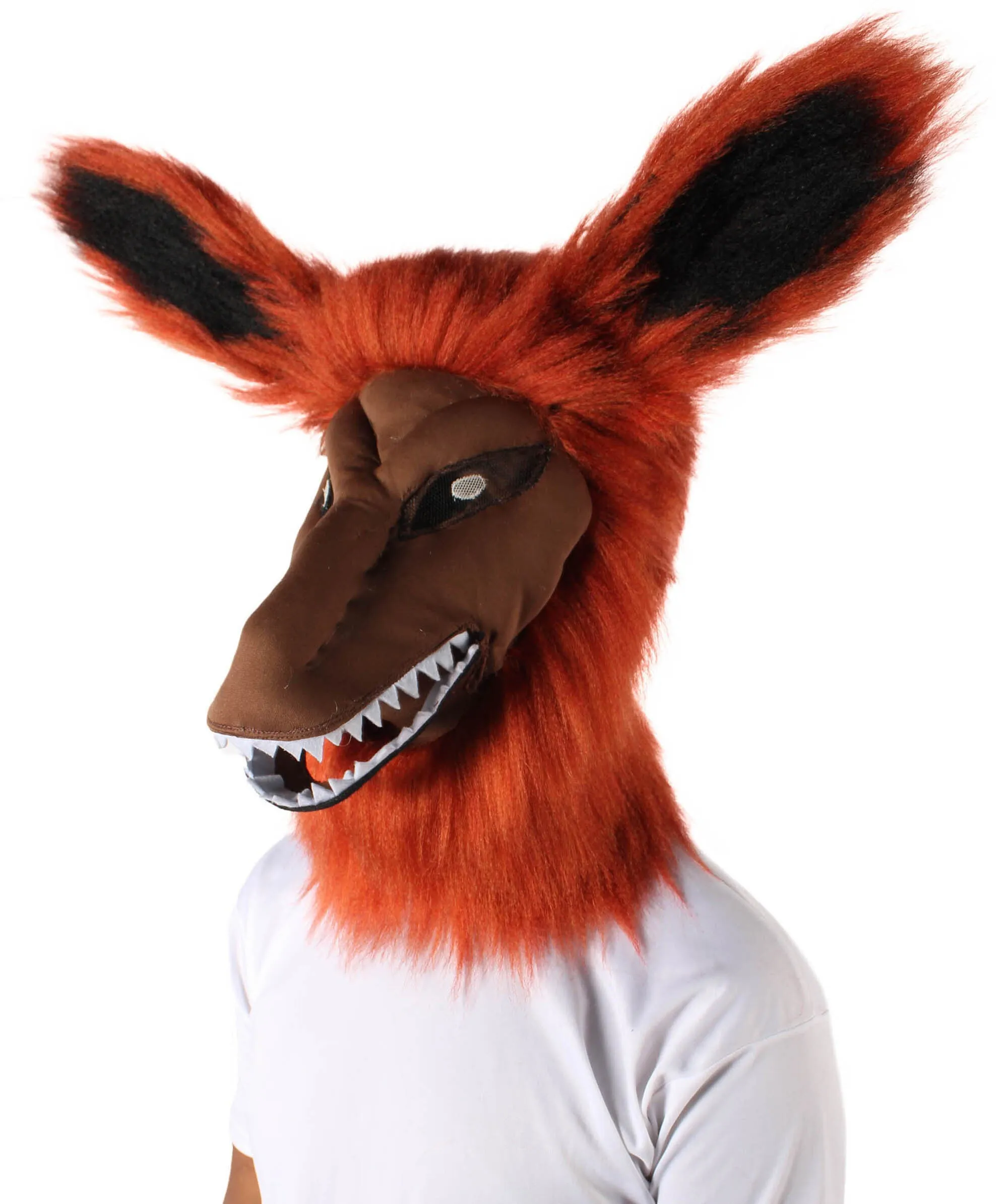 HPO Adult Unisex Orange Furry Anime Tailed Monster Mask| Best for Halloween and Cosplay| Flame-retardant Synthetic Fiber