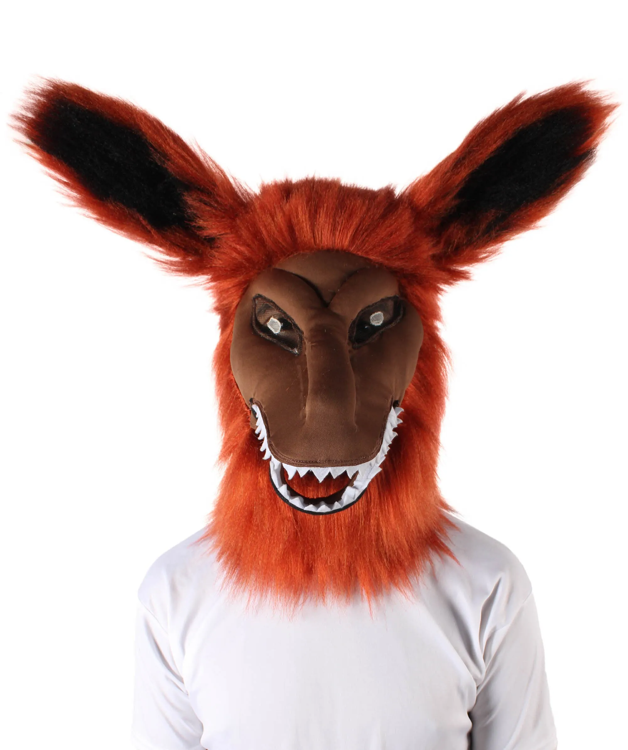 HPO Adult Unisex Orange Furry Anime Tailed Monster Mask| Best for Halloween and Cosplay| Flame-retardant Synthetic Fiber