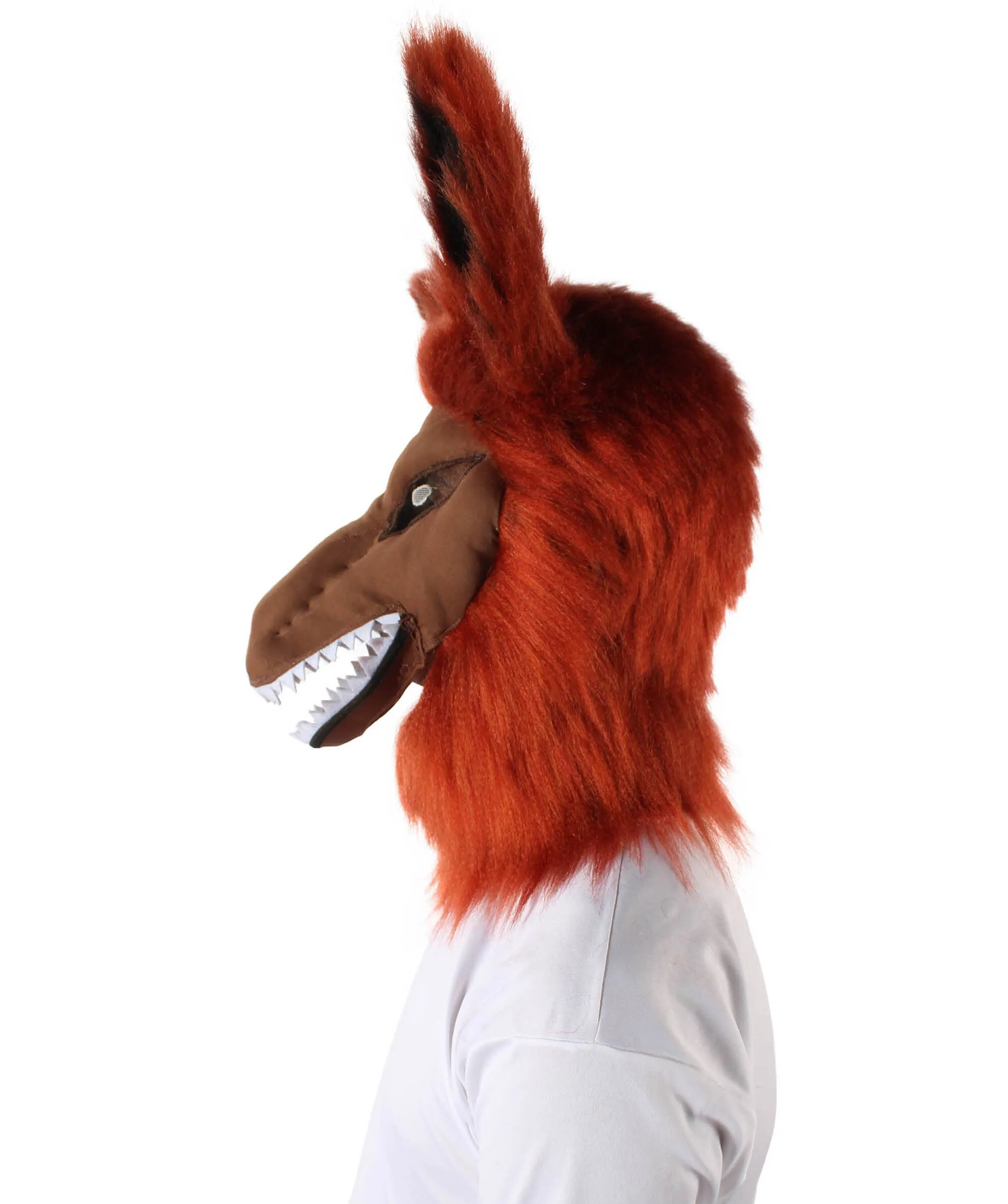 HPO Adult Unisex Orange Furry Anime Tailed Monster Mask| Best for Halloween and Cosplay| Flame-retardant Synthetic Fiber