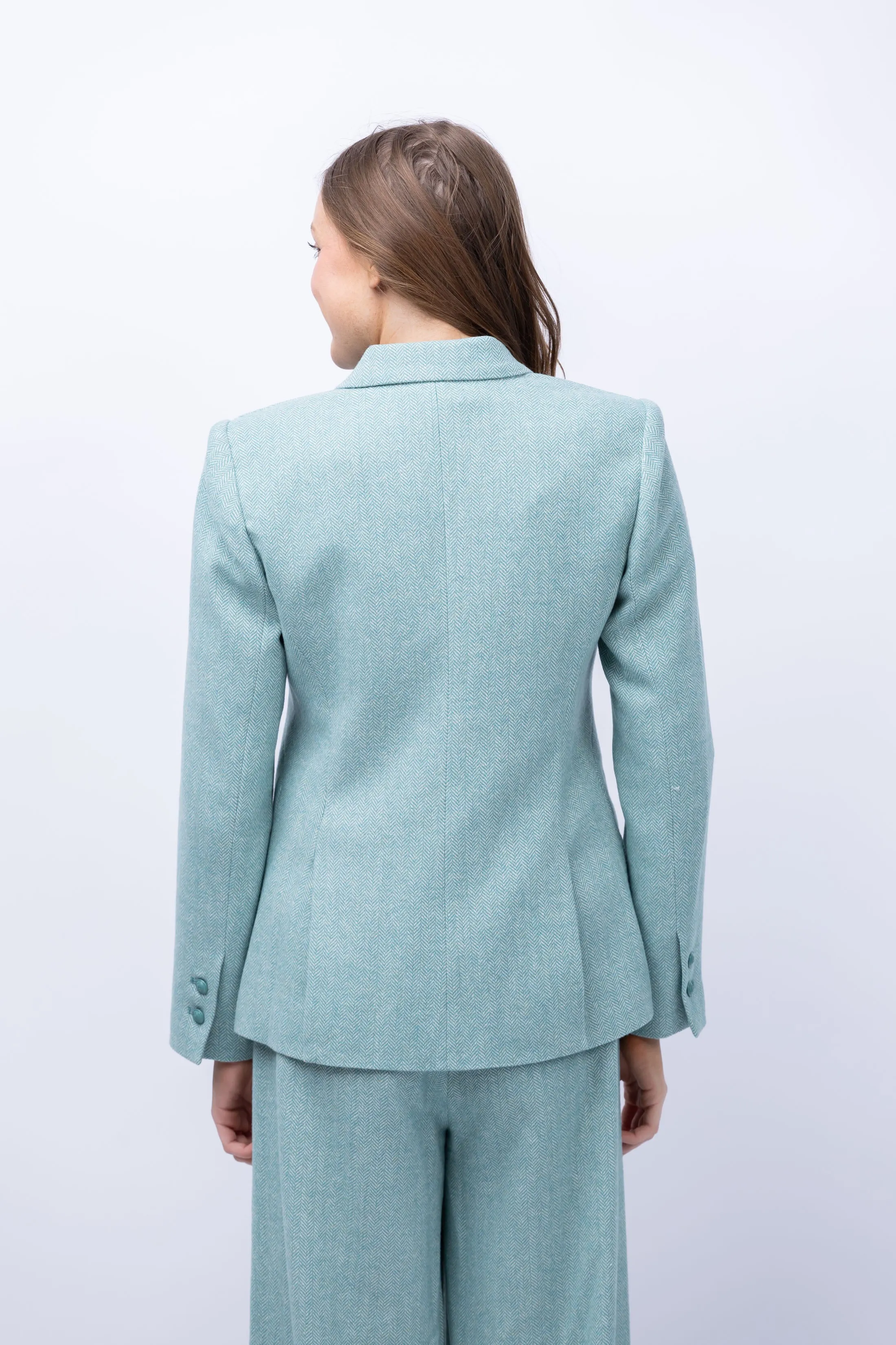 L'AGENCE Chamberlain Blazer in Green Herringbone