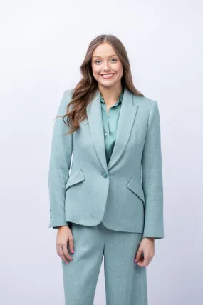 L'AGENCE Chamberlain Blazer in Green Herringbone