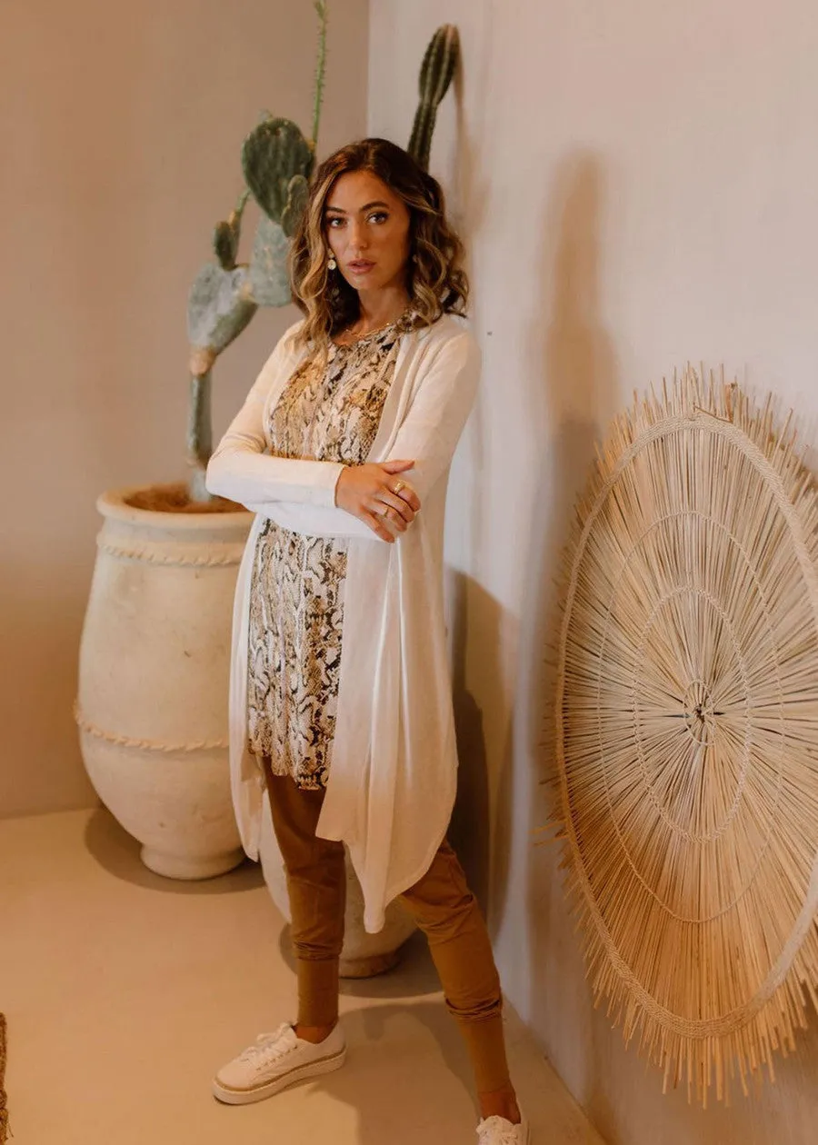Lauper Cashmere/Bamboo Winter Coatigan - Pearl