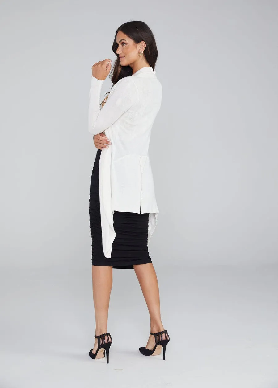 Lauper Cashmere/Bamboo Winter Coatigan - Pearl