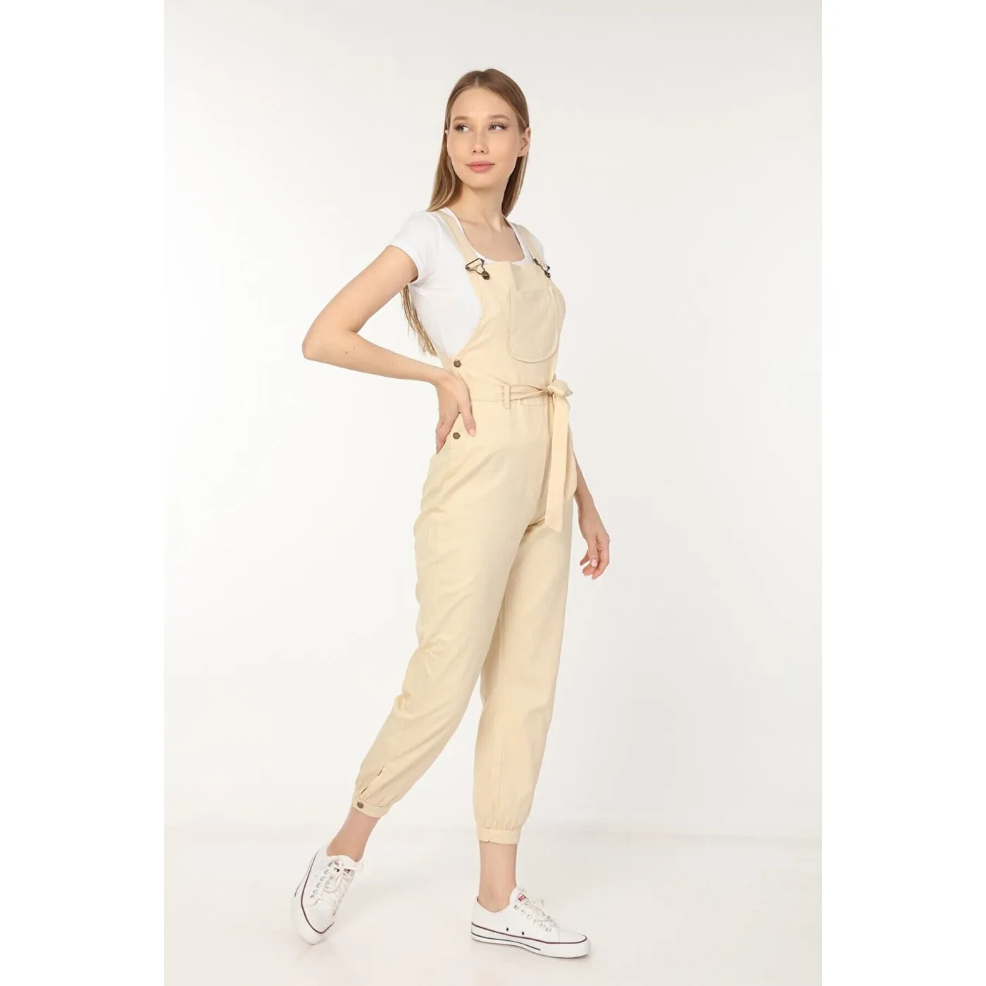 Lemon Denim Dungaree Jumpsuit
