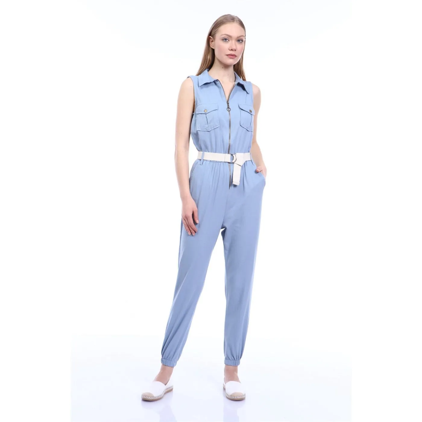 Light Blue Denim Jumpsuit