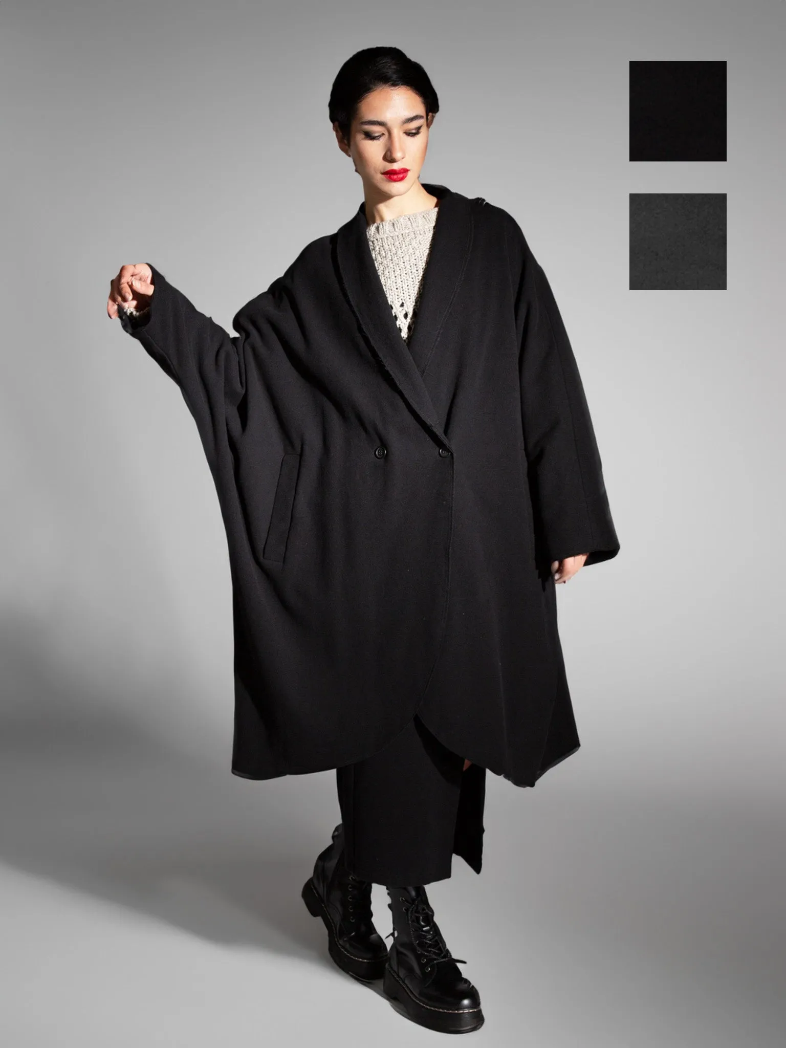 Lurdes Bergada Oversized Fleece Coat 470 - 2 Colours