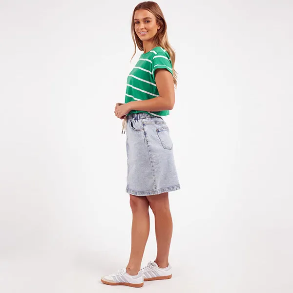 Manly Stripe Tee - Bright Green   White