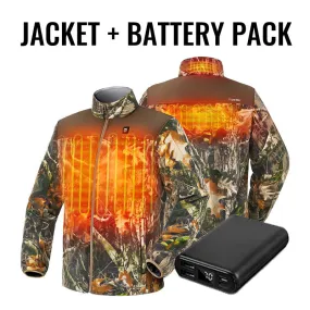 Men’s Heated Jacket Fleece with Battery Pack and Power Bank Bundle