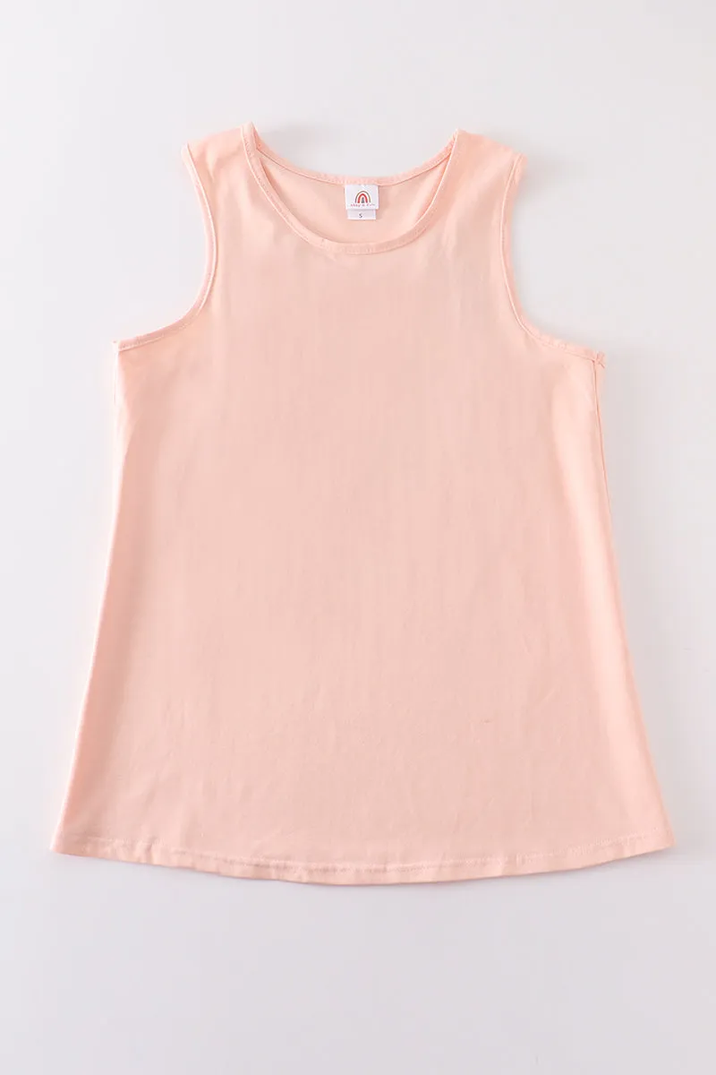 Peach blank basic kids teens adult tank top