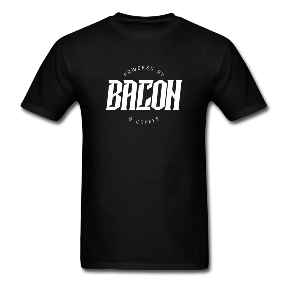 Powered By Bacon & Coffee Men's Funny T-Shirt