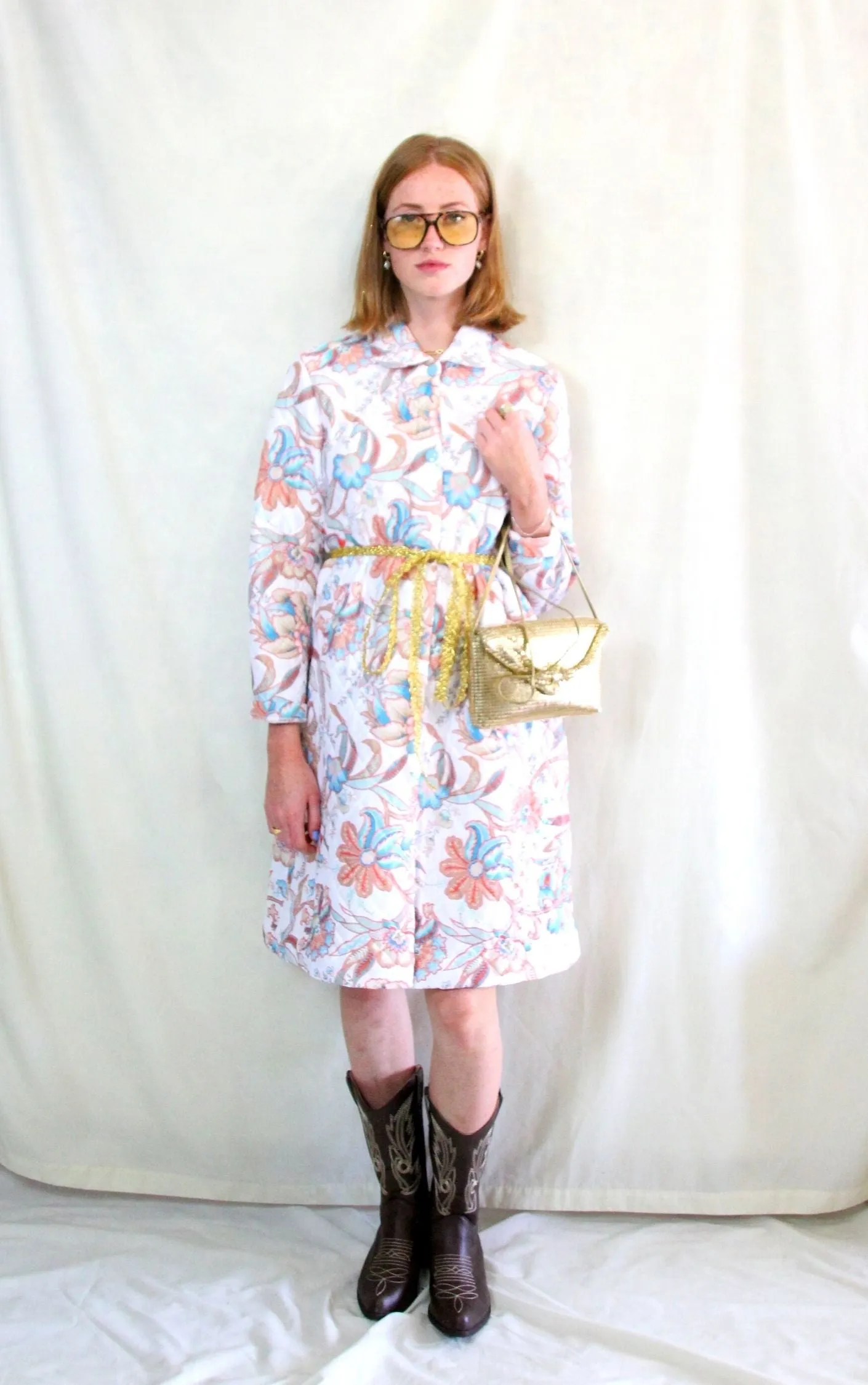 Quilted 1970's Coat Dress