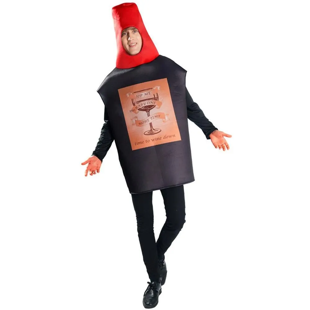 Red Wine Bottle Cheese Adult Couples Funny Party Costume For Women Men