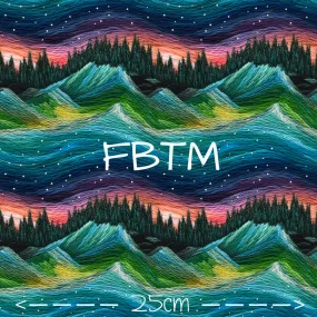ROUND 44 - Northern Lights Mountains (.45m STRETCH WOVEN REMNANT)