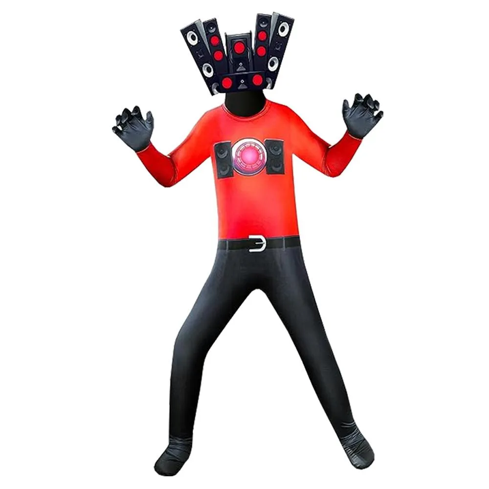 Skibidi Toilet Party Bodysuits Titan TV Jumpsuit Men Cosplay Costume For Kids Adult