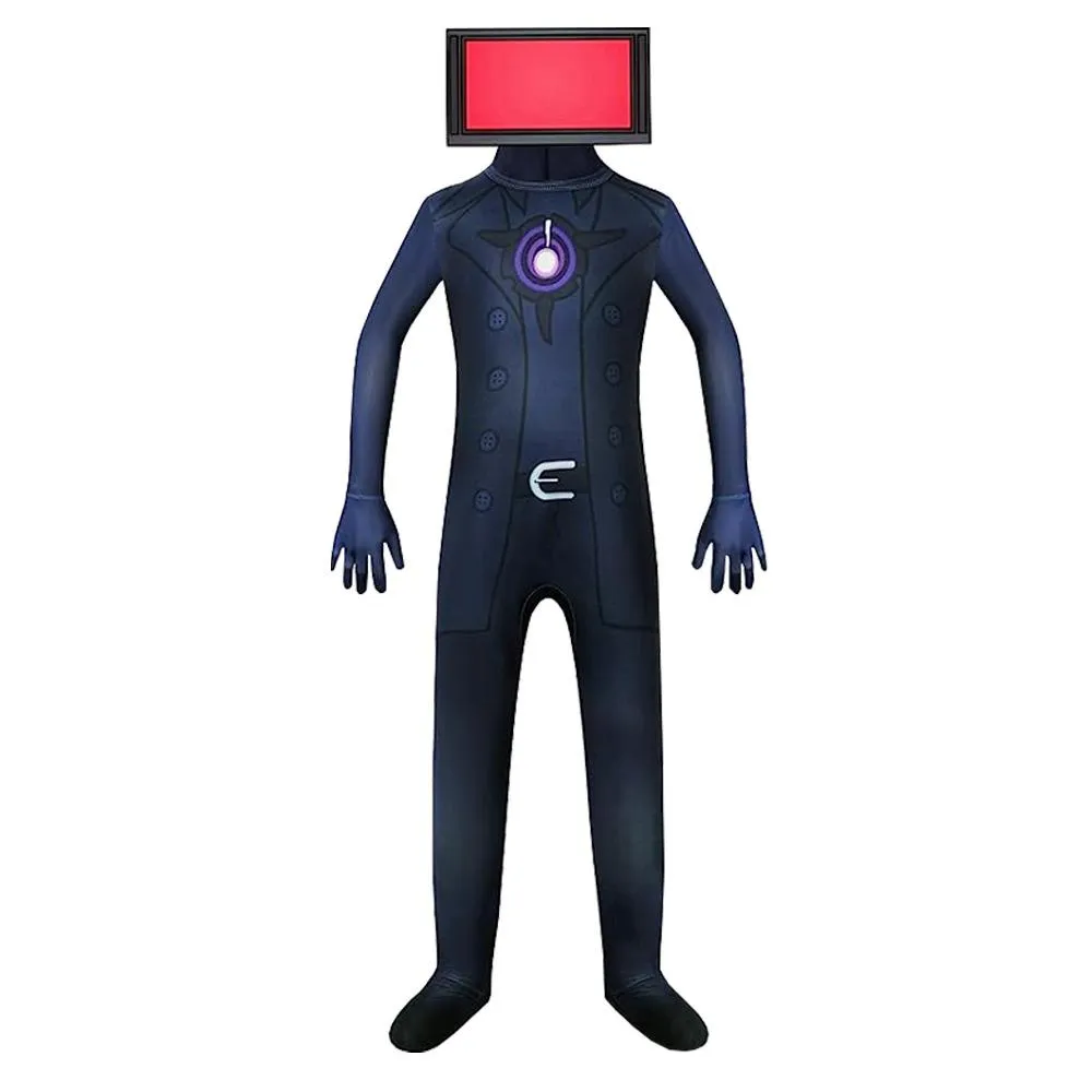 Skibidi Toilet Party Bodysuits Titan TV Jumpsuit Men Cosplay Costume For Kids Adult