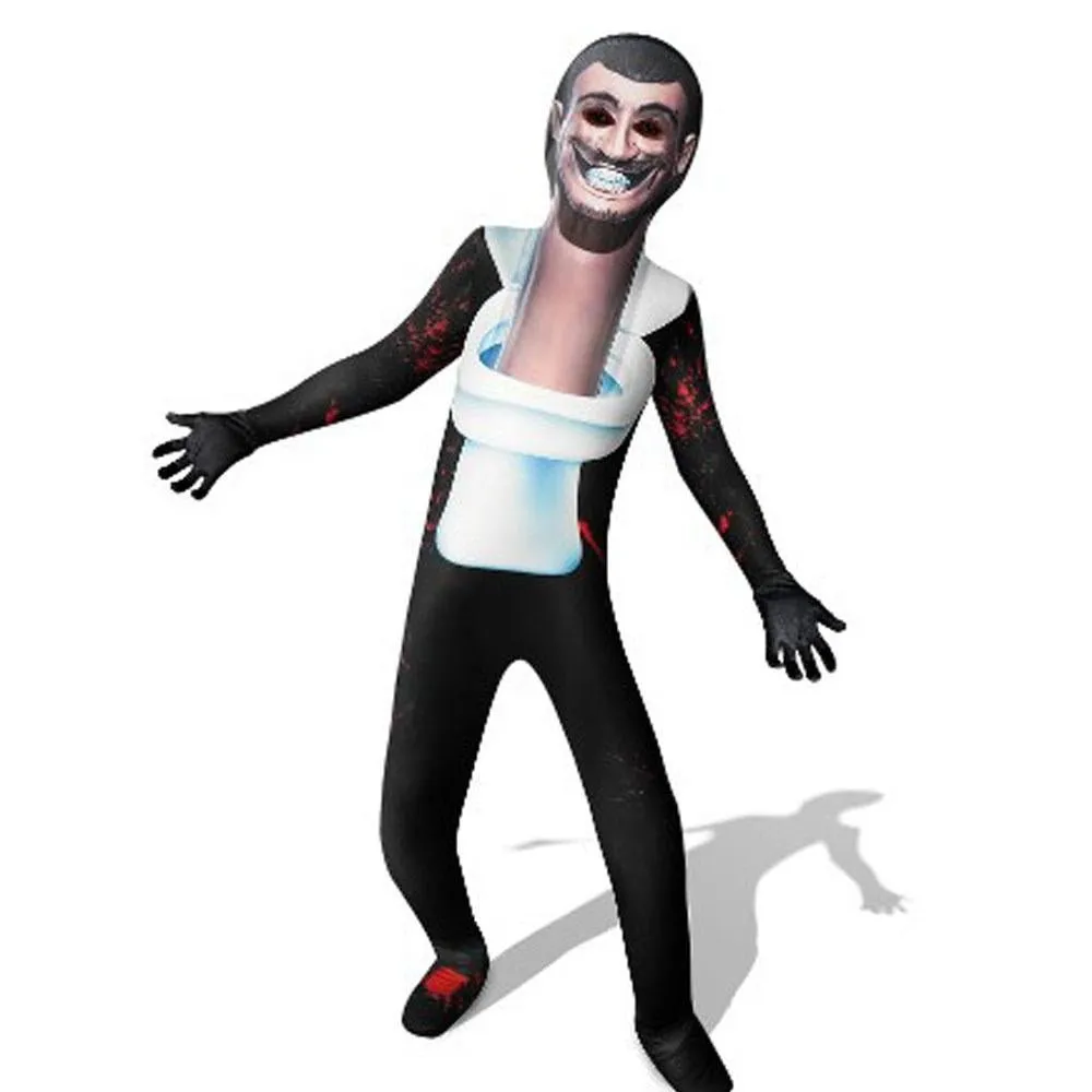 Skibidi Toilet Party Bodysuits Titan TV Jumpsuit Men Cosplay Costume For Kids Adult