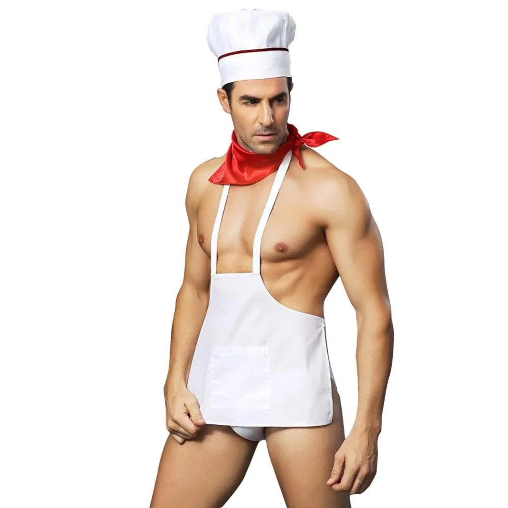 Stag Do Party Fancy Dress Costume Chef Servant For Men