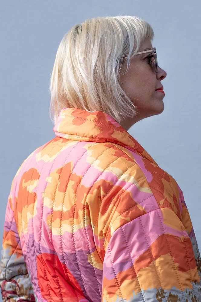 Stella Nova Quilted Sunshine Orange Landscape Coat