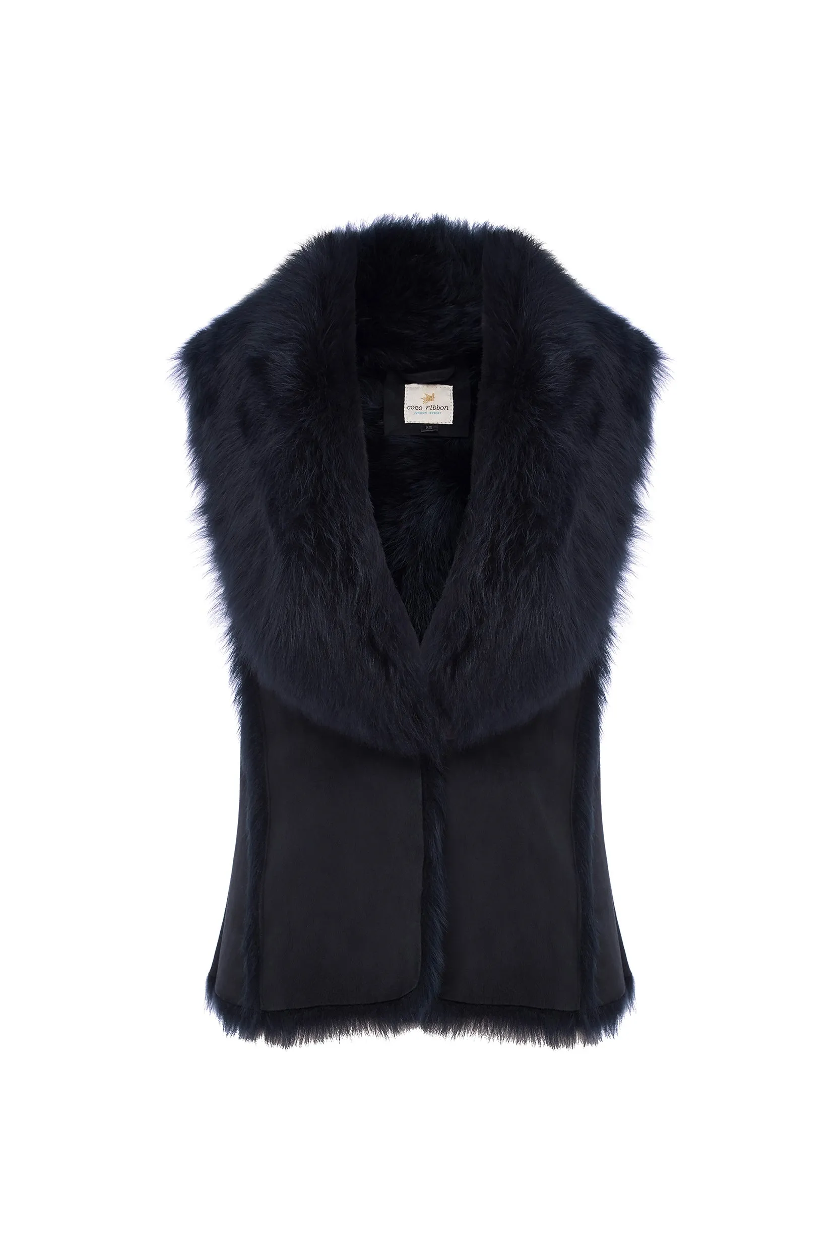 Toscana Shearling Gilet Vest in Navy